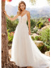 Beaded Spaghetti Straps Ivory Lace Tulle Wedding Dress